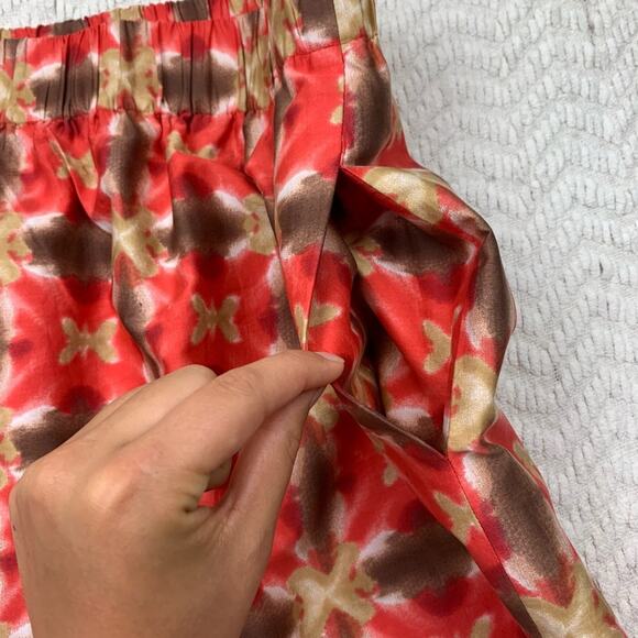 J. Crew Brown And Orange Patterned A-Line Skirt Size 4 - Picture 3 of 6